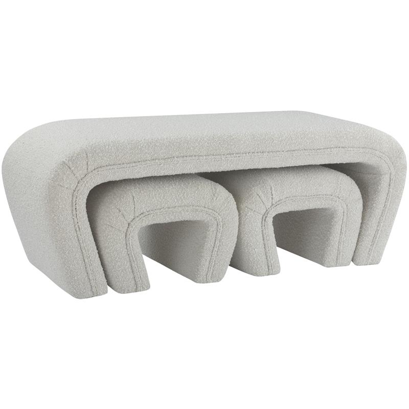 Meridian Furniture Odelia Boucle Fabric Bench Meridian Furniture Odelia Boucle Fabric Bench