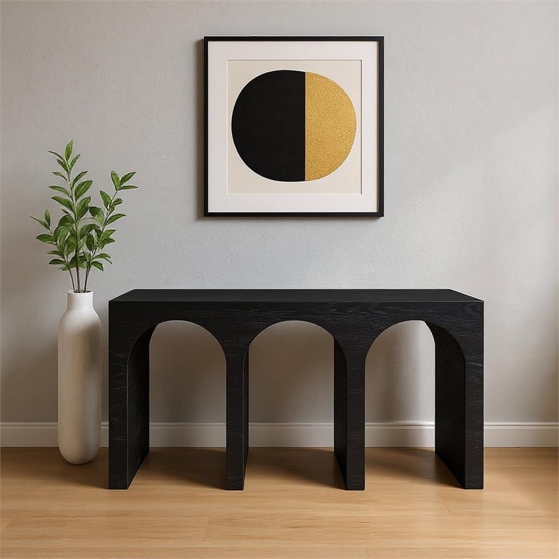 Meridian Furniture June Black Oak Console Table