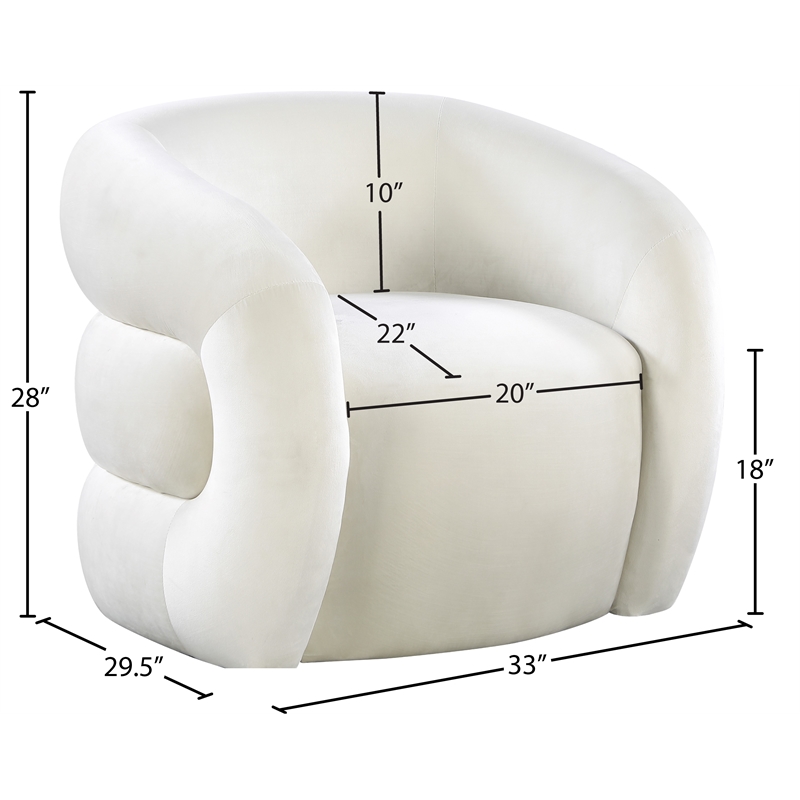 Meridian Furniture Roxbury Cream Velvet Accent Chair