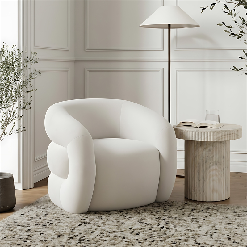 Meridian Furniture Roxbury Cream Velvet Accent Chair