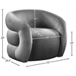Meridian Furniture Roxbury Grey Velvet Accent Chair
