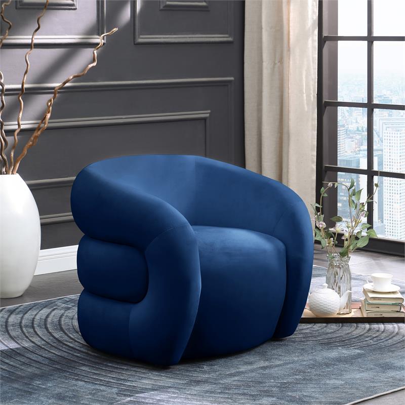 Meridian Furniture Roxbury Navy Velvet Accent Chair