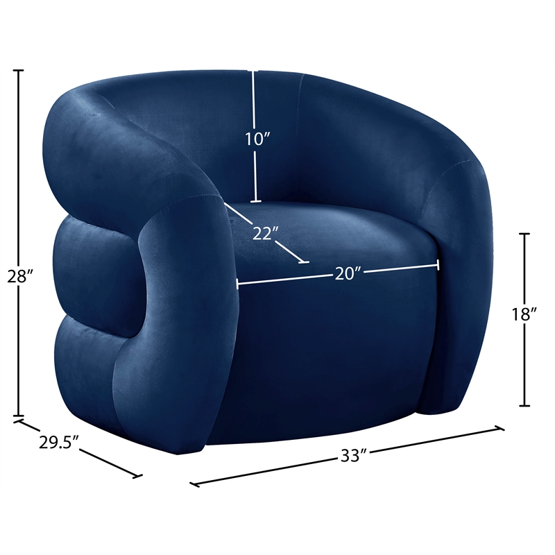 Meridian Furniture Roxbury Navy Velvet Accent Chair