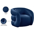 Meridian Furniture Roxbury Navy Velvet Accent Chair
