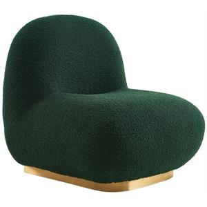 liam green boucle fabric accent chair