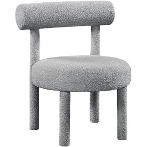 parlor grey boucle fabric accent chair