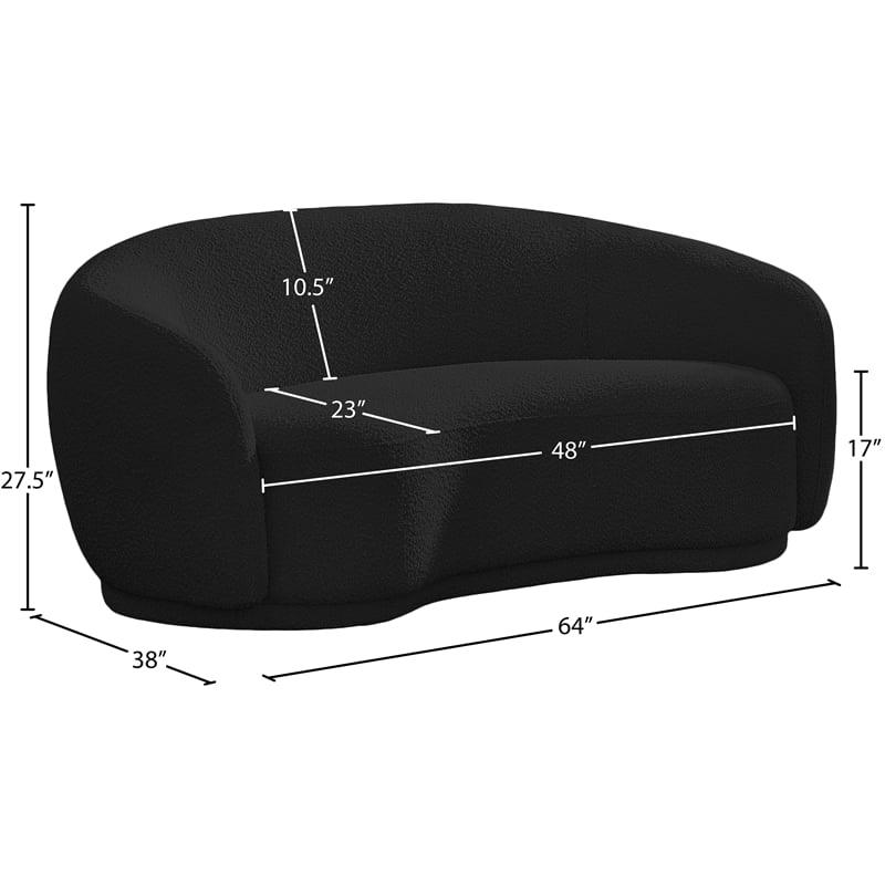 Meridian Furniture Hyde Black Boucle Fabric Loveseat