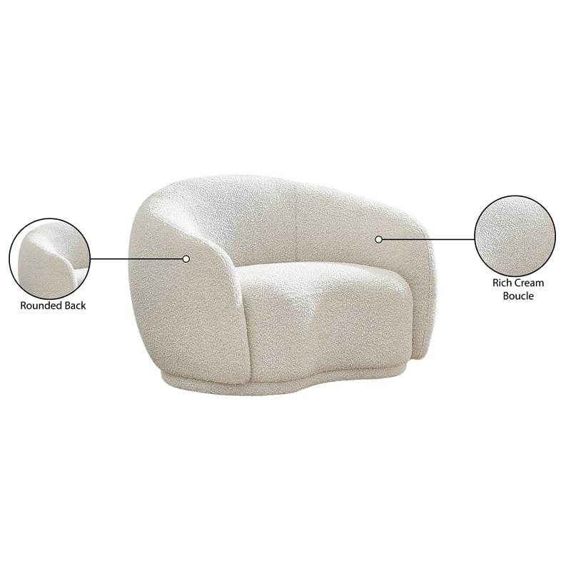 Meridian Furniture Hyde Cream Boucle Fabric Chair