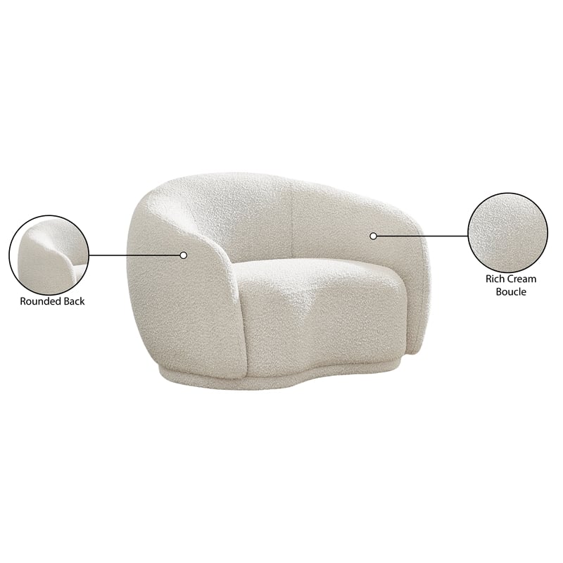 Meridian Furniture Hyde Cream Boucle Fabric Chair