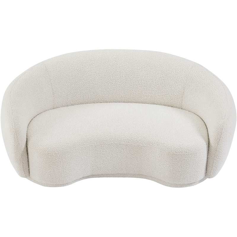 Meridian Furniture Hyde Cream Boucle Fabric Loveseat