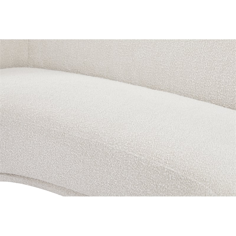 Meridian Furniture Hyde Cream Boucle Fabric Loveseat