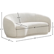 Meridian Furniture Hyde Cream Boucle Fabric Loveseat