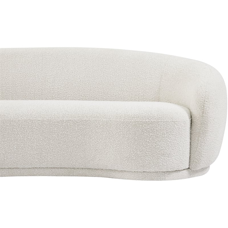 Meridian Furniture Hyde Cream Boucle Fabric Sofa