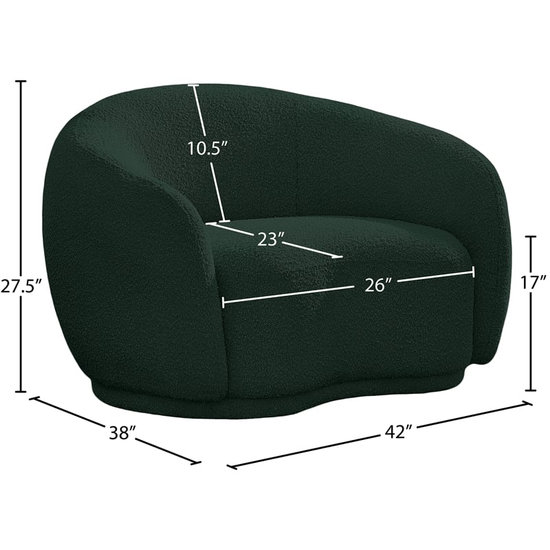 Meridian Furniture Hyde Green Boucle Fabric Chair