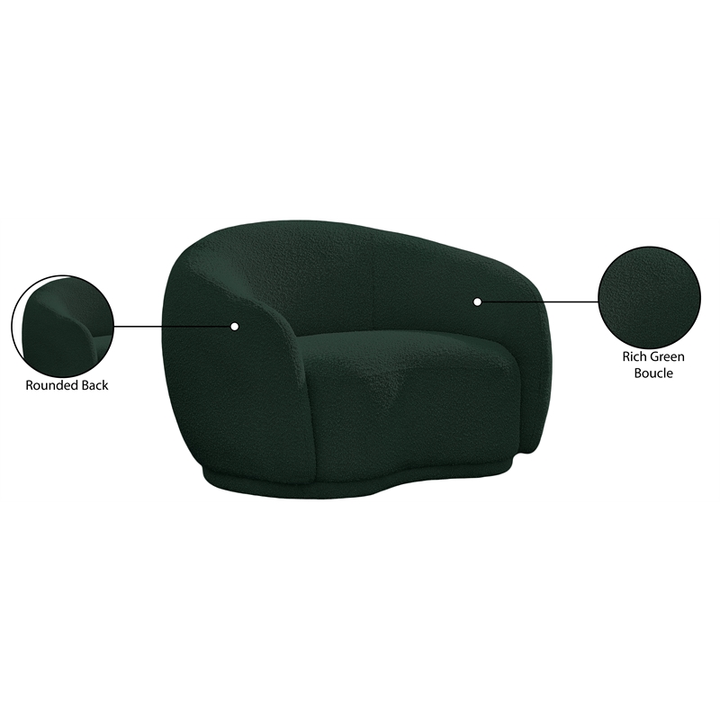 Meridian Furniture Hyde Green Boucle Fabric Chair
