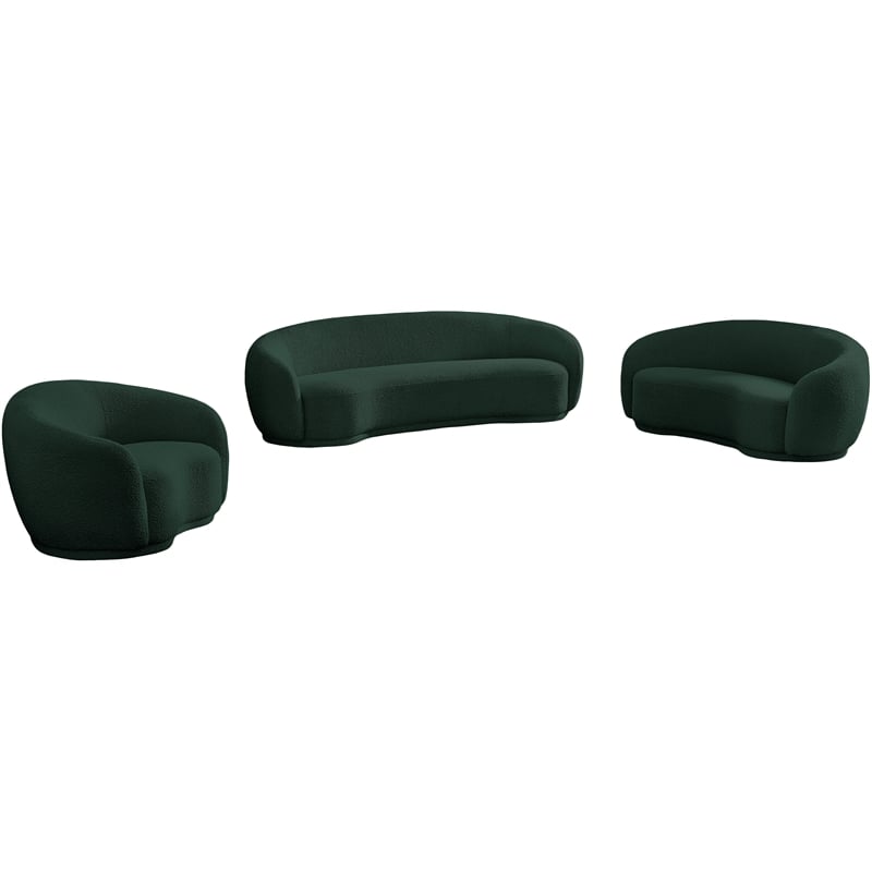 Meridian Furniture Hyde Green Boucle Fabric Sofa