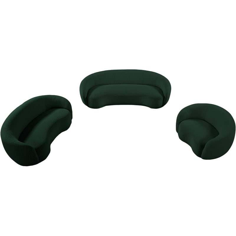Meridian Furniture Hyde Green Boucle Fabric Sofa