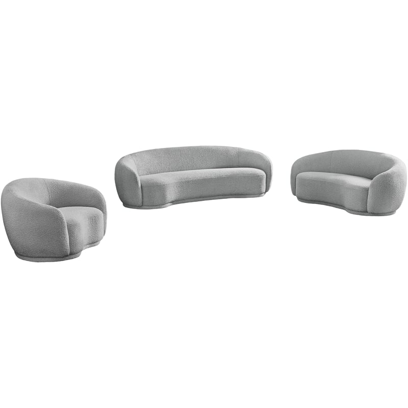 Meridian Furniture Hyde Grey Boucle Fabric Chair