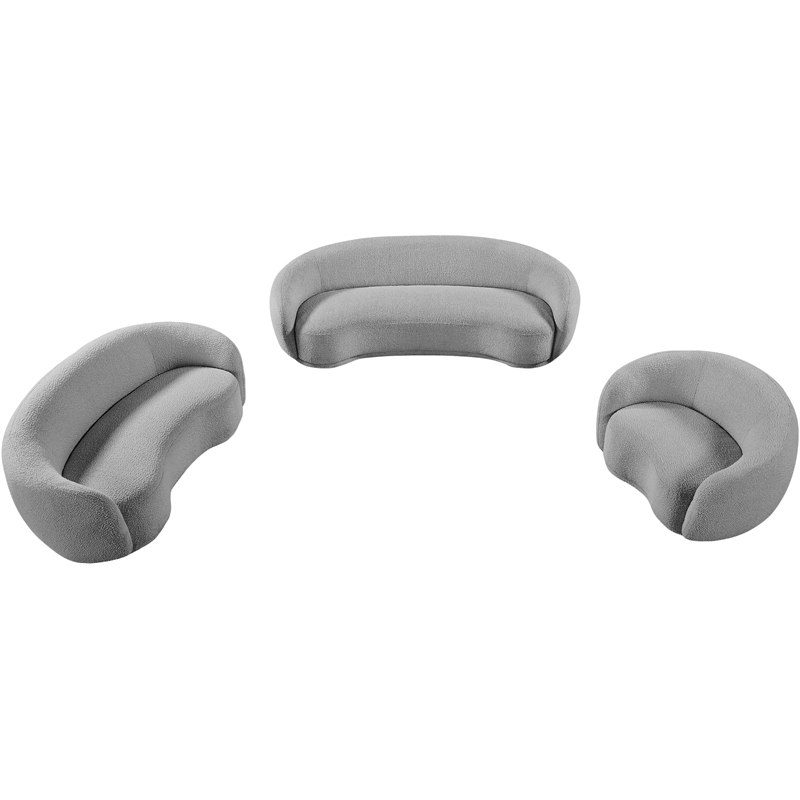 Meridian Furniture Hyde Grey Boucle Fabric Loveseat