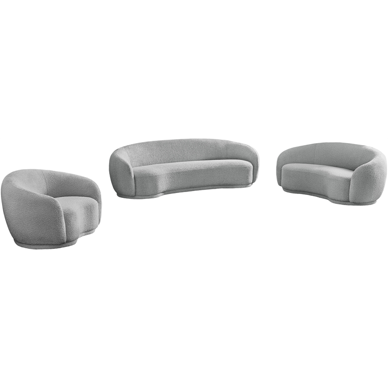 Meridian Furniture Hyde Grey Boucle Fabric Sofa