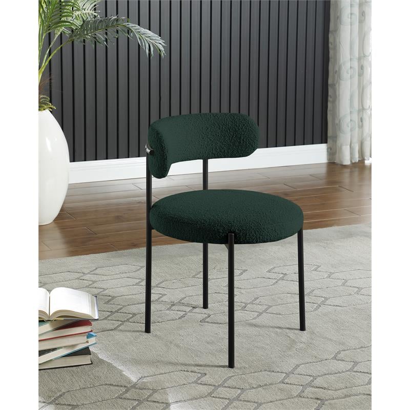 Meridian Furniture Beacon Green Boucle Fabric Dining Chair