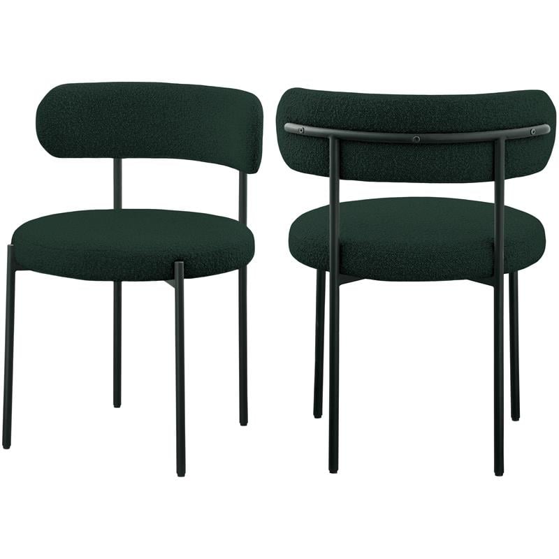 Meridian Furniture Beacon Green Boucle Fabric Dining Chair