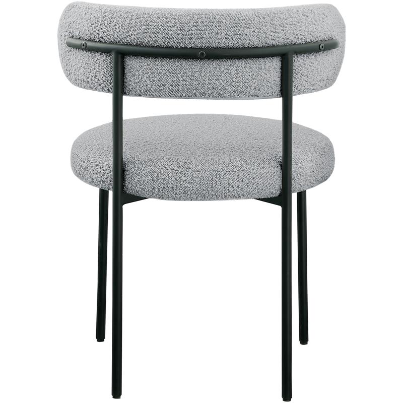 Meridian Furniture Beacon Grey Boucle Fabric Dining Chair