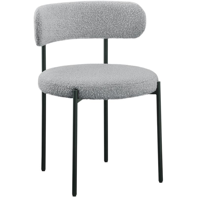 Meridian Furniture Beacon Grey Boucle Fabric Dining Chair