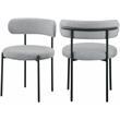 Meridian Furniture Beacon Grey Boucle Fabric Dining Chair