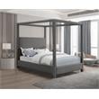 Meridian Furniture Emerson Grey Linen Textured Fabric King Bed