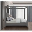 Meridian Furniture Emerson Grey Linen Textured Fabric King Bed