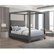 Meridian Furniture Emerson Grey Linen Textured Fabric Queen Bed