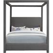 Meridian Furniture Emerson Grey Linen Textured Fabric Queen Bed