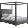 Meridian Furniture Emerson Grey Linen Textured Fabric Queen Bed