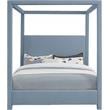 Meridian Furniture Emerson Sky Blue Linen Textured Fabric King Bed