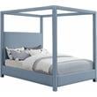 Meridian Furniture Emerson Sky Blue Linen Textured Fabric King Bed