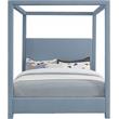 Meridian Furniture Emerson Sky Blue Linen Textured Fabric Queen Bed