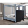 Meridian Furniture Emerson Sky Blue Linen Textured Fabric Queen Bed