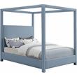 Meridian Furniture Emerson Sky Blue Linen Textured Fabric Queen Bed