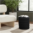 Meridian Furniture Aphia Black Boucle Fabric Ottoman/Stool