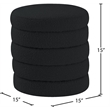 Meridian Furniture Aphia Black Boucle Fabric Ottoman/Stool