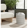 Meridian Furniture Aphia Cream Boucle Fabric Ottoman/Stool