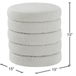 Meridian Furniture Aphia Cream Boucle Fabric Ottoman/Stool