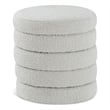 Meridian Furniture Aphia Cream Boucle Fabric Ottoman/Stool