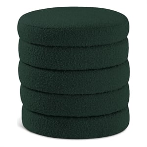 Meridian Furniture Aphia Green Boucle Fabric Ottoman/Stool