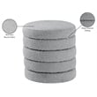 Meridian Furniture Aphia Grey Boucle Fabric Ottoman/Stool
