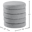 Meridian Furniture Aphia Grey Boucle Fabric Ottoman/Stool