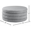 Meridian Furniture Aphia Grey Boucle Fabric Ottoman/Coffee Table