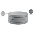 Meridian Furniture Aphia Grey Boucle Fabric Ottoman/Coffee Table