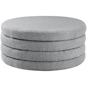 aphia grey boucle fabric ottoman / coffee table